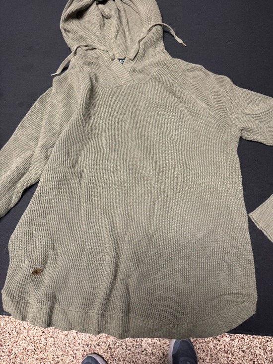 Ralph Lauren Sweaters - Ralph Lauren Women's Olive Green Ribbed Hooded Crewneck Sweater